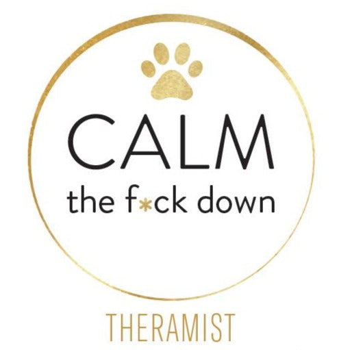 Calm the F*ck Down for Pets! Our best seller is now available for your four-legged friends! Organic lavender and tangerine essential oils and lemon balm flower essences. Spray it on or near your pets to help them calm down!
