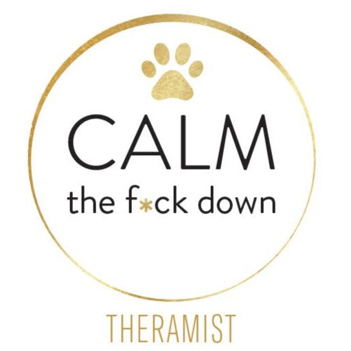 Calm the F*ck Down for Pets!   Our best seller is now available for your four-legged friends!   Organic lavender and tangerine essential oils and lemon balm flower essences.   Spray it on or near your pets to help them calm down!